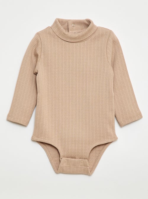 Pointelle Knit Bodysuit with High Neck - Kiabi