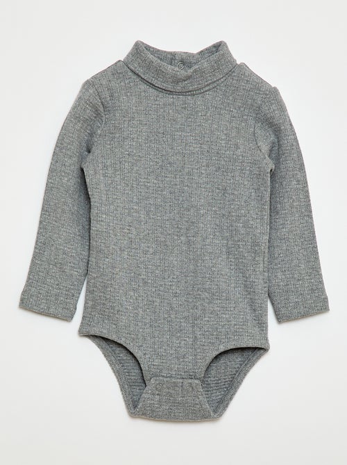 Pointelle Knit Bodysuit with High Neck - Kiabi