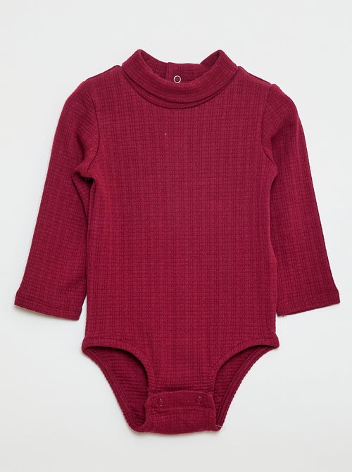 Pointelle Knit Bodysuit with High Neck - Kiabi
