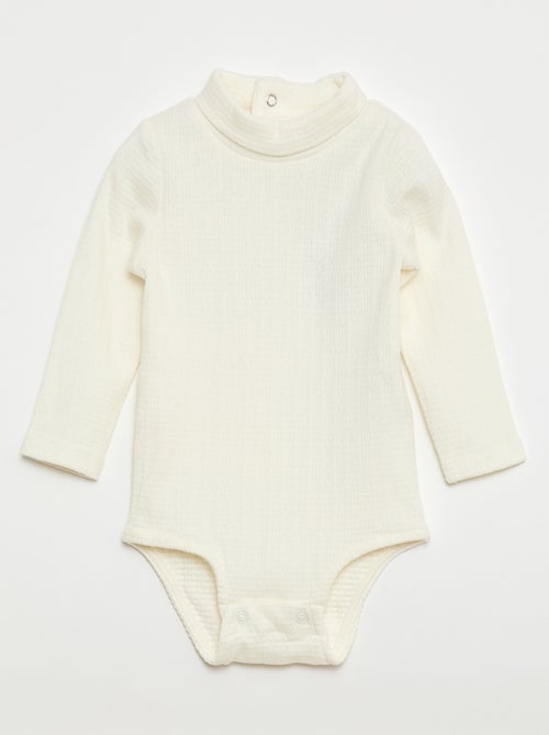 Pointelle Knit Bodysuit with High Neck - Kiabi