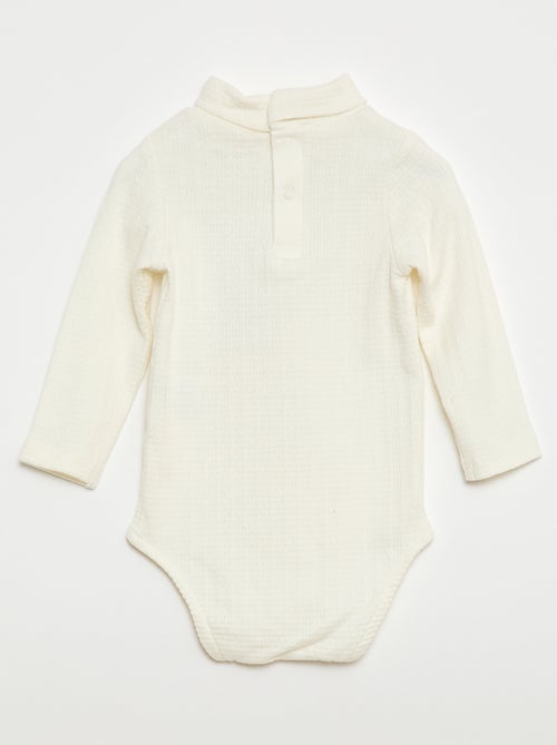 Pointelle Knit Bodysuit with High Neck - Kiabi