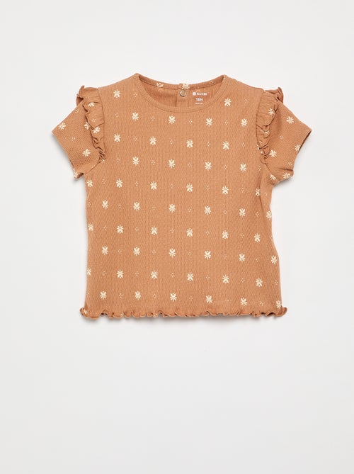 Pointelle knit pajamas t-shirt + shorts - 2 pieces - Kiabi