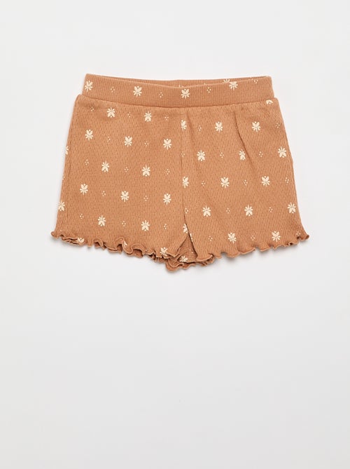 Pointelle knit pajamas t-shirt + shorts - 2 pieces - Kiabi