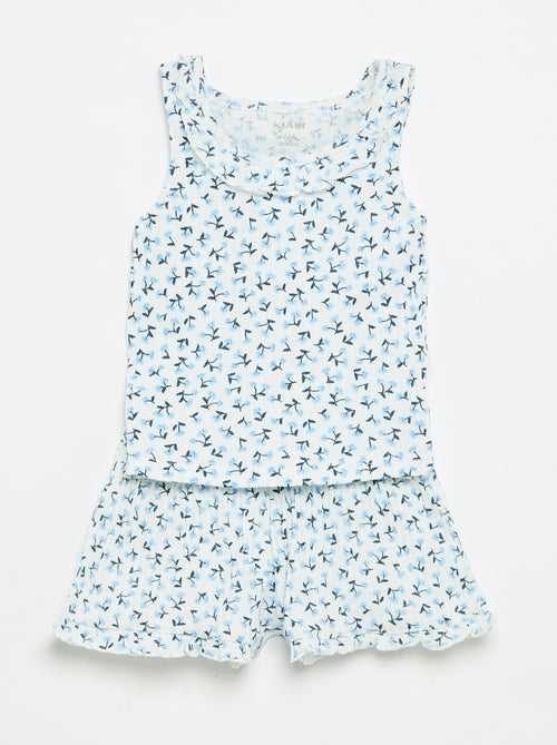 Pointelle Knit Shorts and Tank Top Set - Kiabi