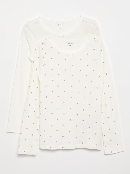 Pointelle knit T-shirts - Pack of 2 - Kiabi