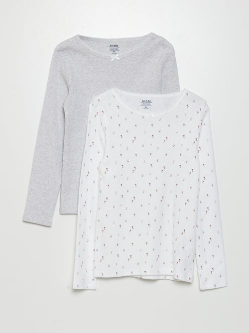 Pointelle Knit T-shirts - Pack of 2 - Kiabi