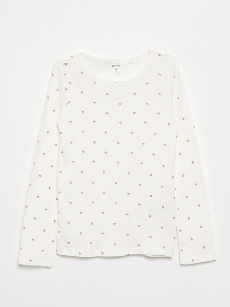 Pointelle-T-Shirts – 2er-Pack Beige - Kiabi