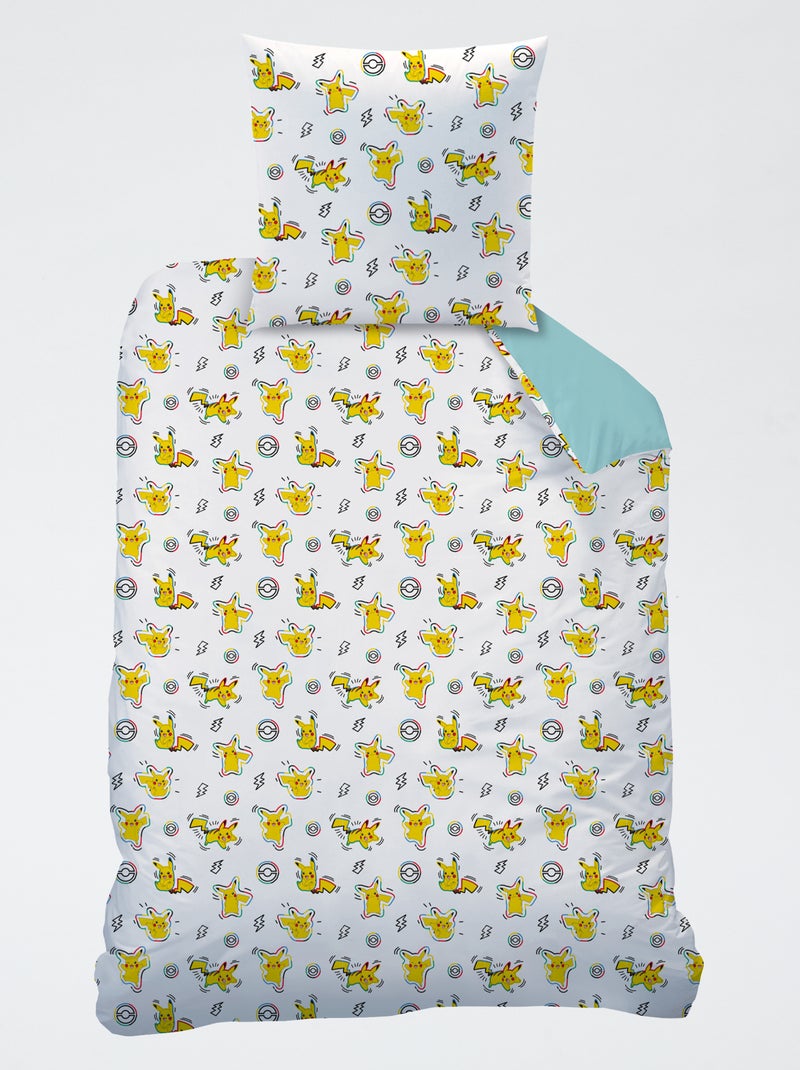 'Pokemon' 2-Piece Single Duvet Cover Set: Duvet Cover & Pillowcase Blue - Kiabi
