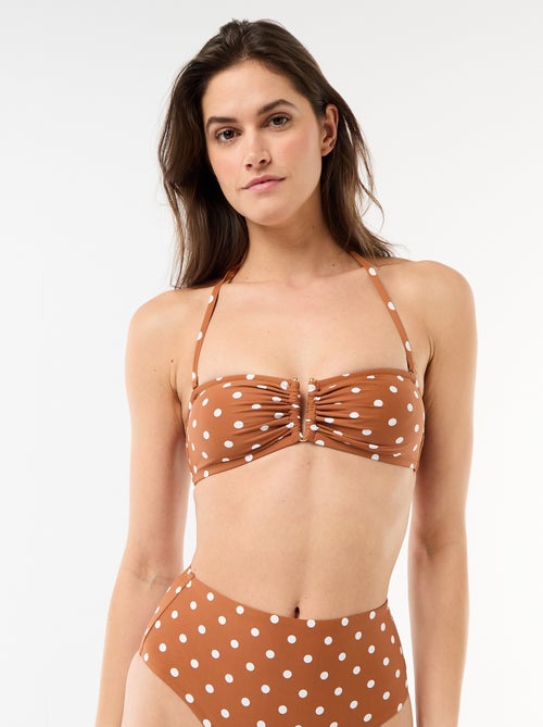 Polka Dot Bandeau Swimsuit Top - Kiabi