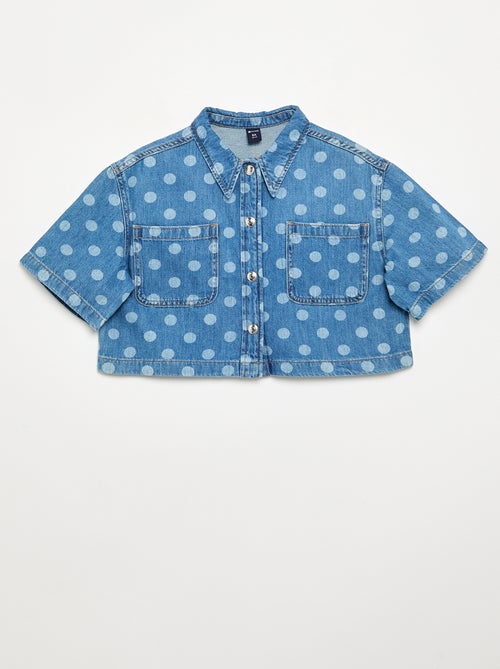 Polka Dot Denim Blouse - Kiabi