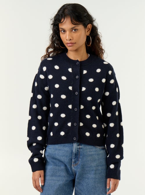 Polka Dot Long-Sleeved Cardigan - Kiabi