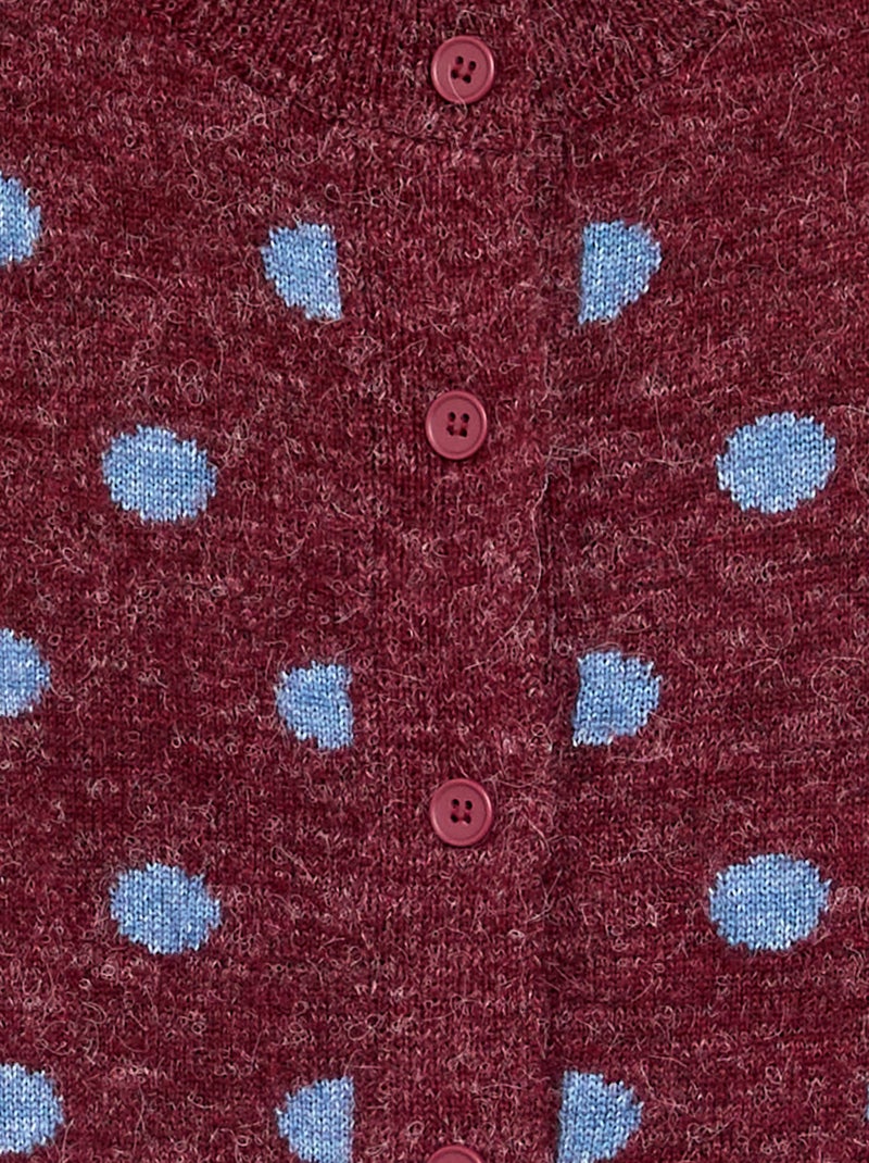 Polka Dot Long-Sleeved Cardigan Brown - Kiabi