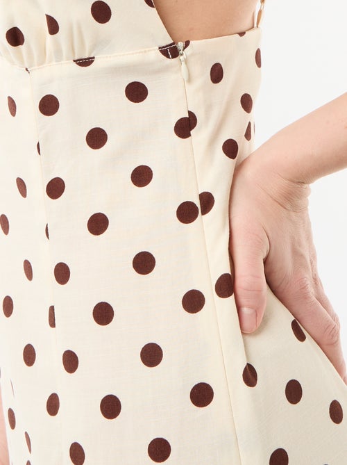 Polka dot maxi dress with delicate straps - Kiabi