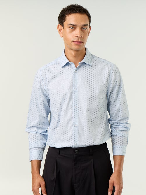 Polka Dot Straight/Regular Fit Shirt - Kiabi Polka Dot Straight/Regular Fit Shirt - Kiabi