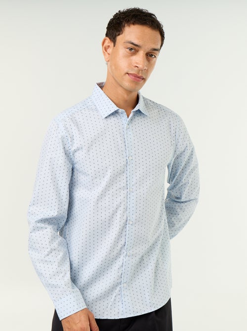 Polka Dot Straight/Regular Fit Shirt - Kiabi Polka Dot Straight/Regular Fit Shirt - Kiabi