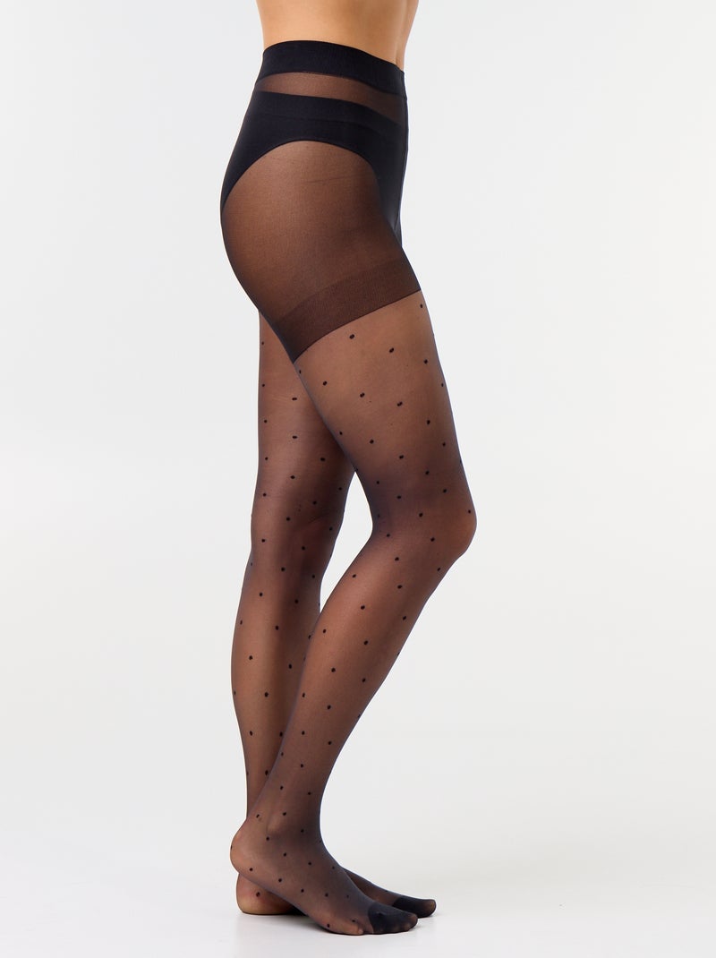 Polka Dot Tights Black - Kiabi