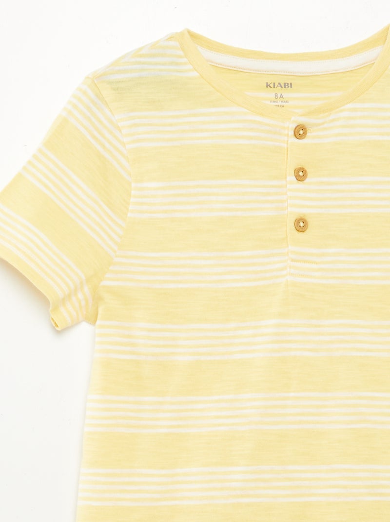 Polo à col tunisien JAUNE - Kiabi