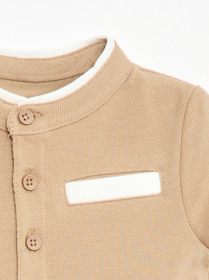 Polo à manches courtes Beige - Kiabi