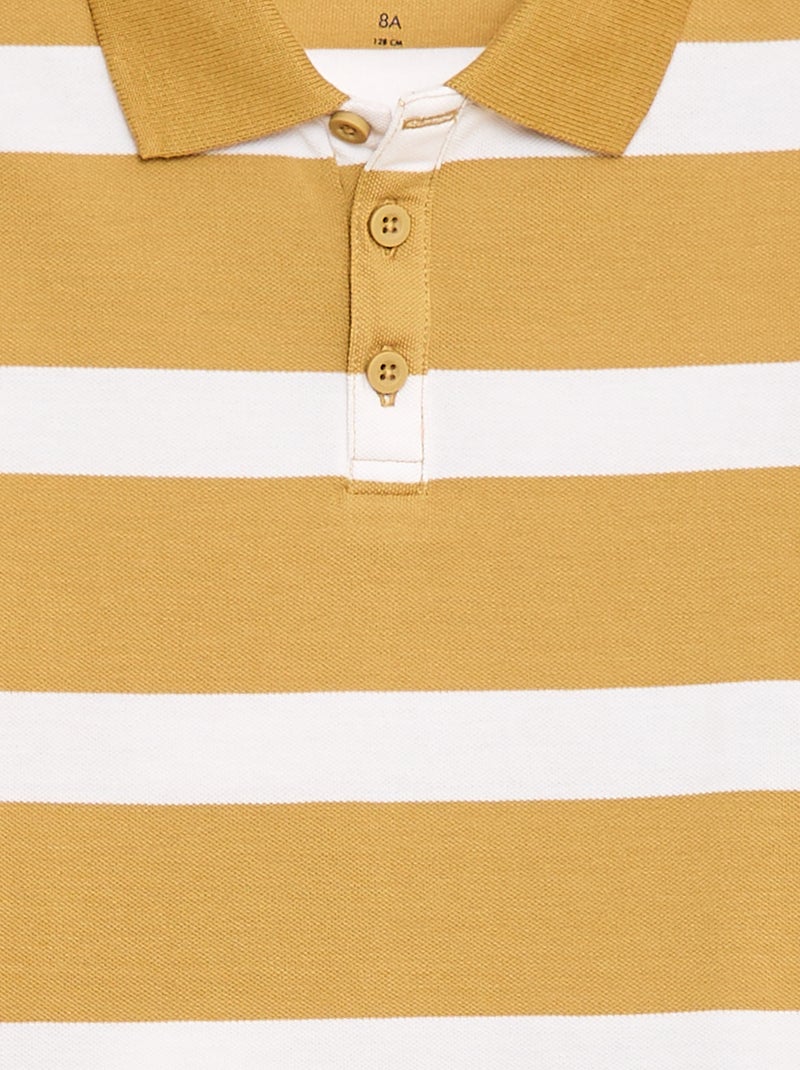 Polo à manches courtes en piqué de coton Beige - Kiabi
