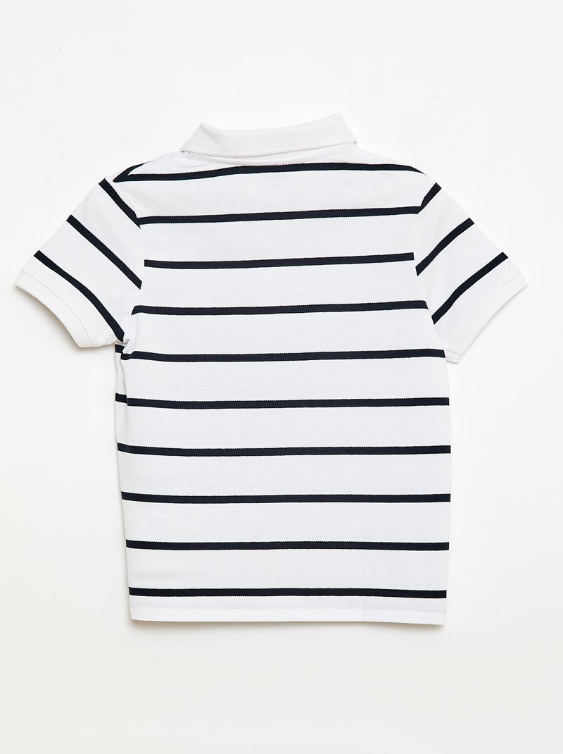 Polo à manches courtes en piqué de coton Blanc - Kiabi