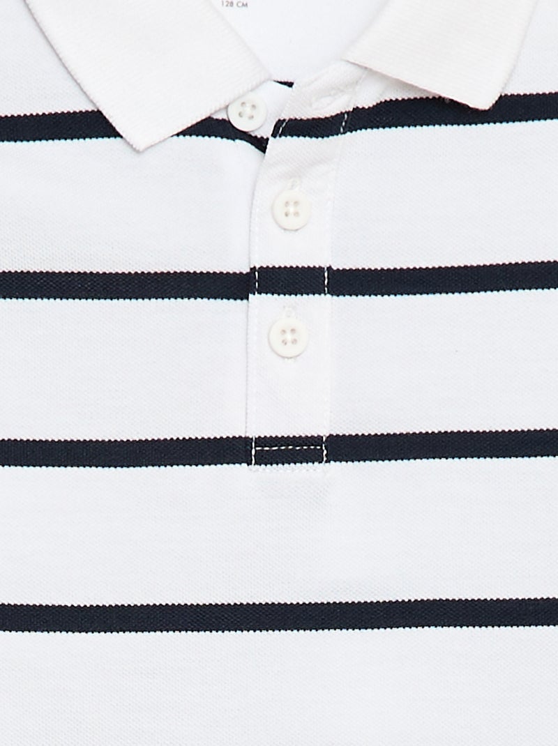 Polo à manches courtes en piqué de coton Blanc - Kiabi