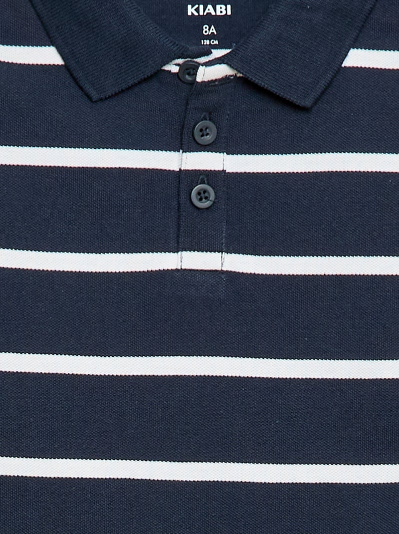 Polo à manches courtes en piqué de coton Bleu - Kiabi