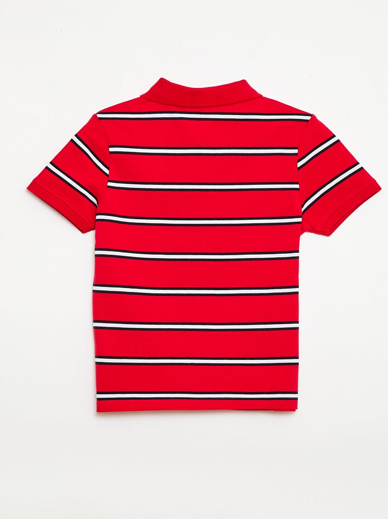 Polo à manches courtes en piqué de coton Rouge - Kiabi