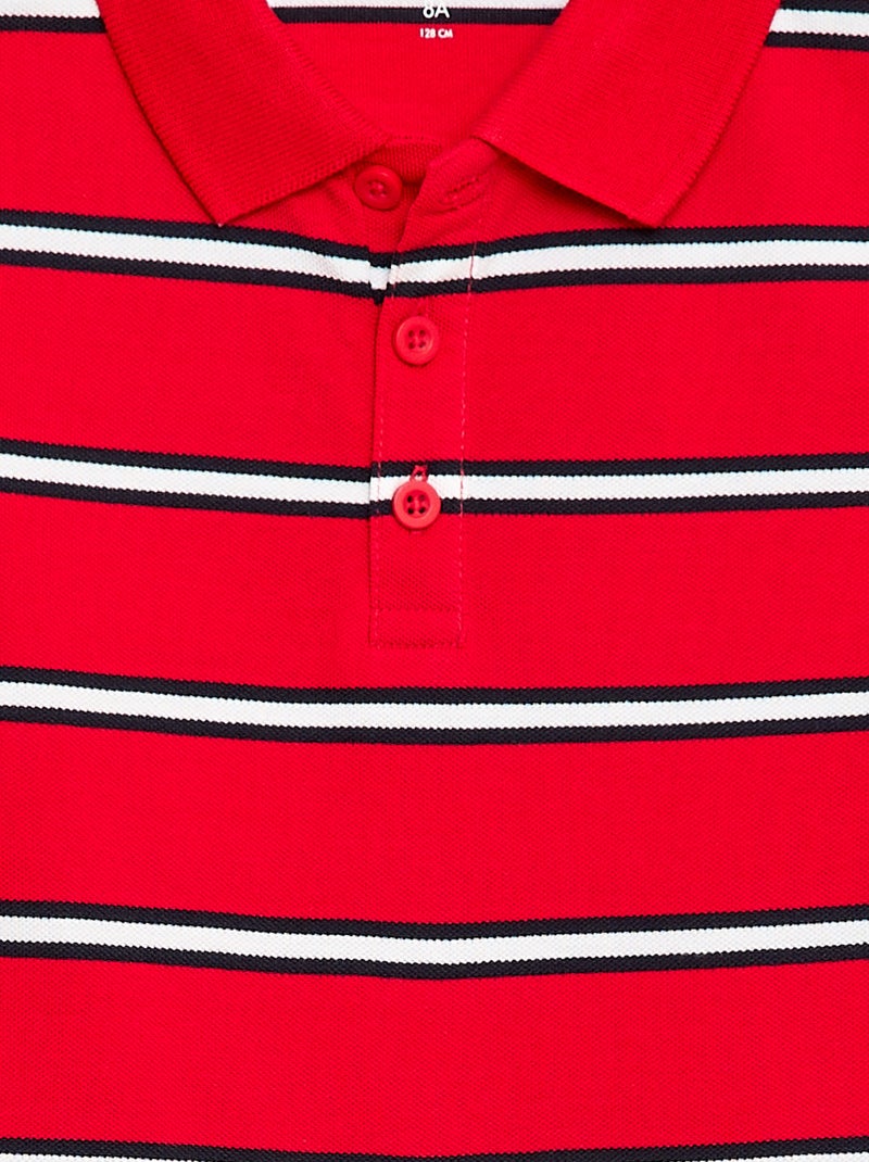 Polo à manches courtes en piqué de coton Rouge - Kiabi