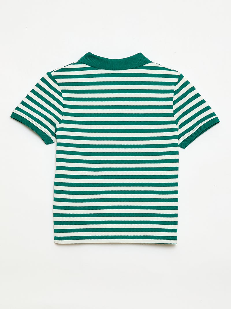Polo à manches courtes en piqué de coton Vert - Kiabi