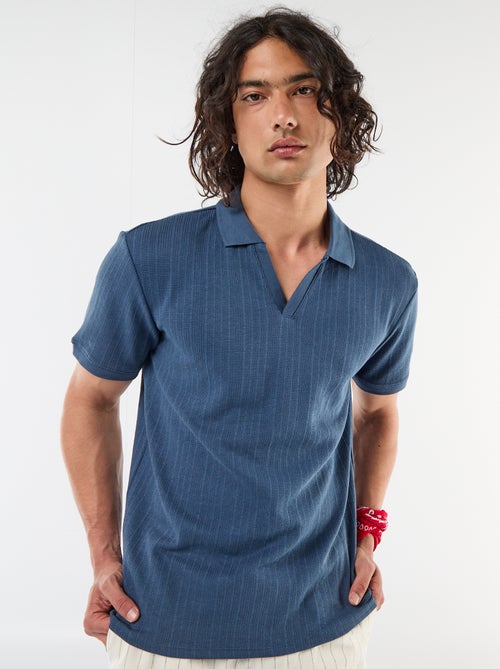 Polo à manches courtes et matière en nid d'abeilles - Kiabi