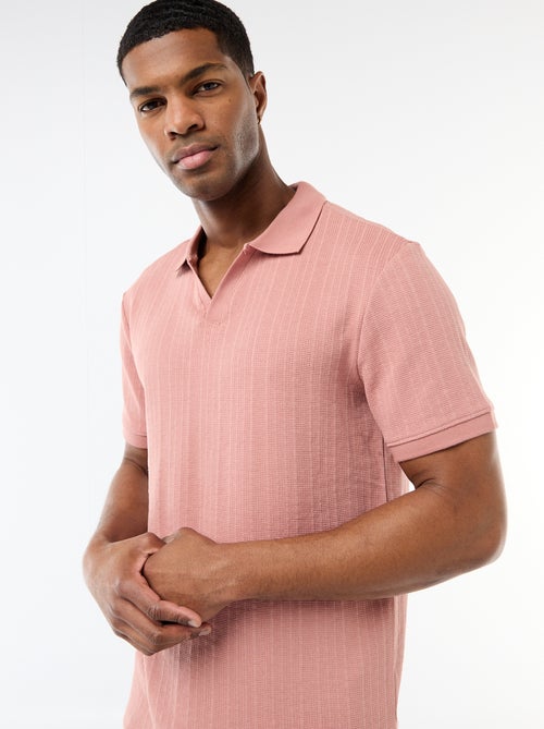 Polo à manches courtes et matière en nid d'abeilles - Kiabi