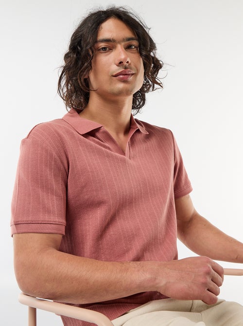 Polo à manches courtes et matière en nid d'abeilles - Kiabi