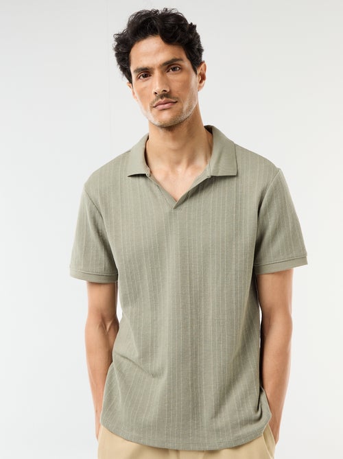 Polo à manches courtes et matière en nid d'abeilles - Kiabi