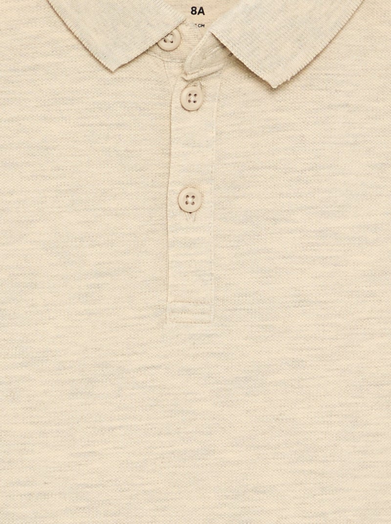 Polo à manches longues Beige - Kiabi