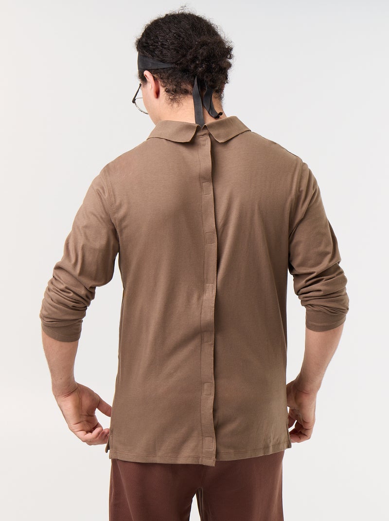 Polo a maniche lunghe - collezione facile da indossare Marrone - Kiabi