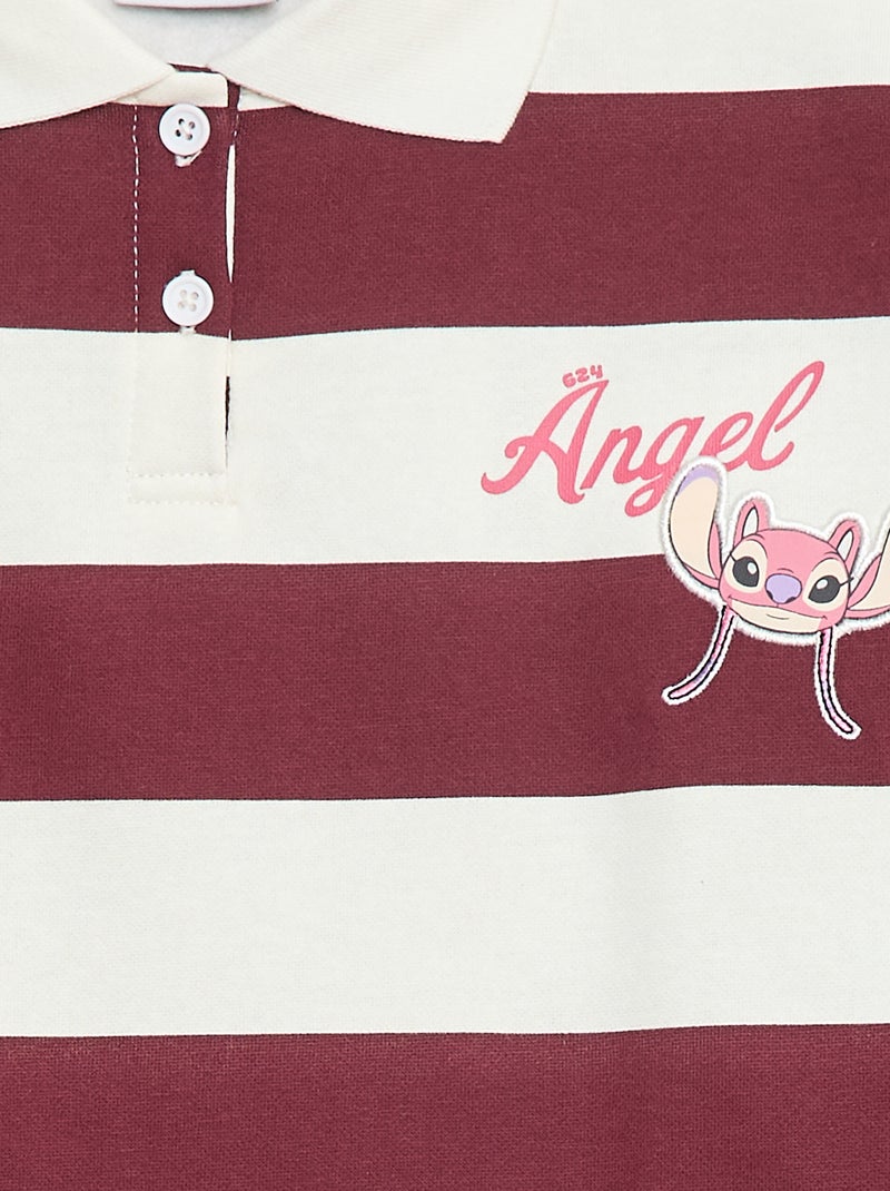 Polo à rayures imprimé 'Angel' 'Disney' Rouge - Kiabi
