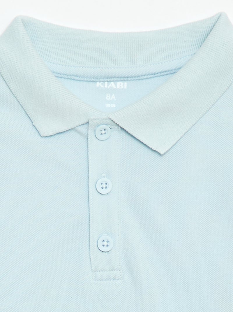 Polo a tinta unita in piqué Blu - Kiabi