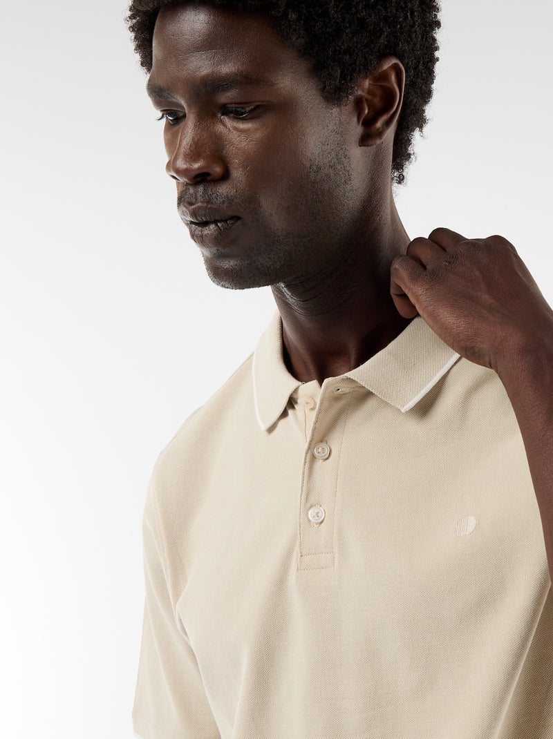 Polo aus Baumwoll-Piqué Beige - Kiabi