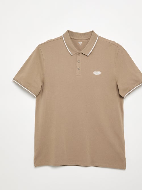 Polo aus Baumwoll-Piqué mit Bruststickerei - Kiabi