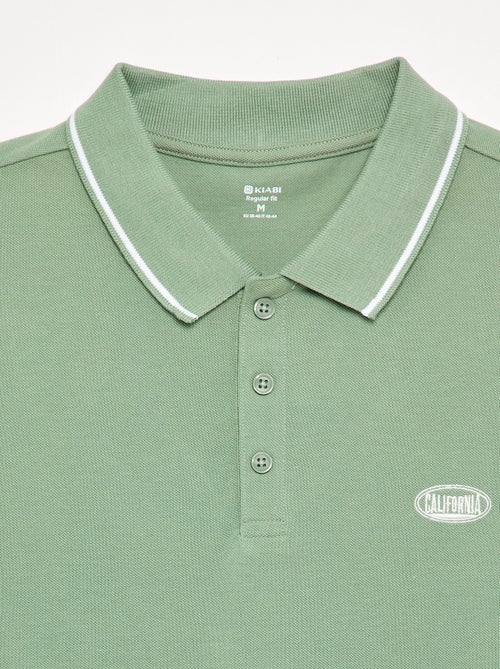 Polo aus Baumwoll-Piqué mit Bruststickerei - Kiabi