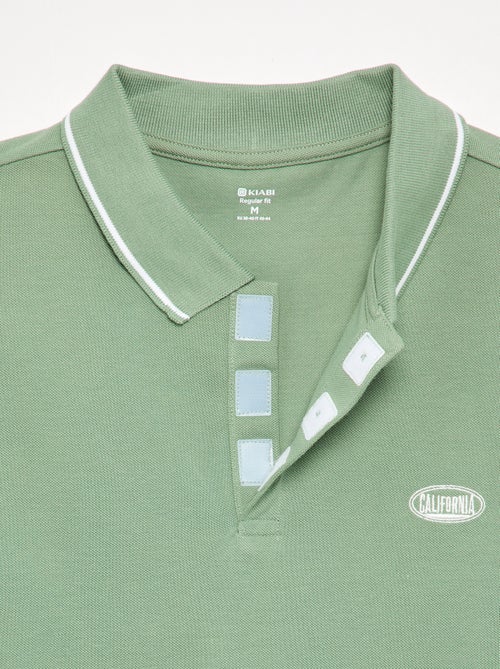 Polo aus Baumwoll-Piqué mit Bruststickerei - Kiabi