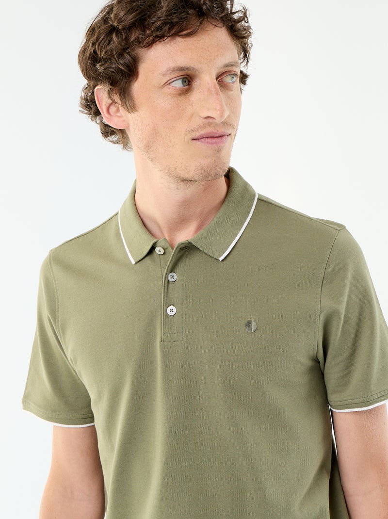 Polo aus Baumwollpiqué Grün - Kiabi