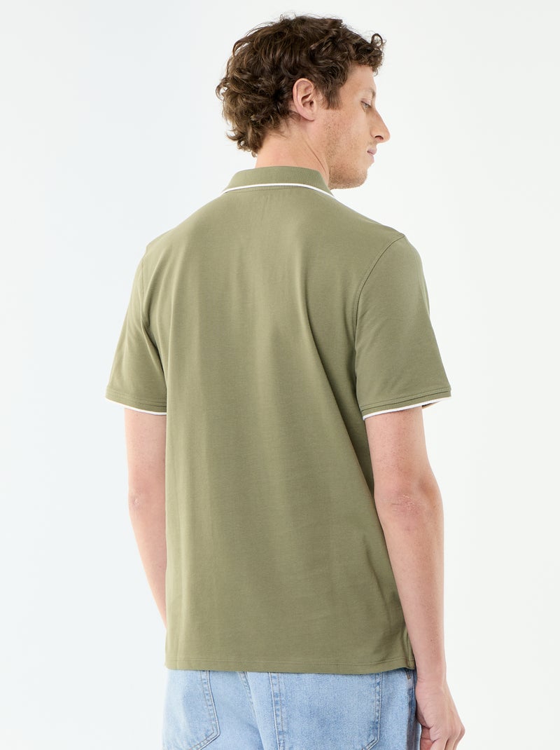 Polo aus Baumwollpiqué Grün - Kiabi