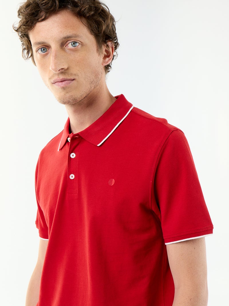 Polo aus Baumwollpiqué Rot - Kiabi