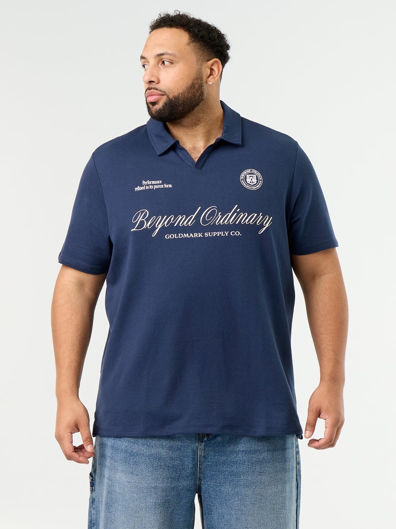 Polo aus Jersey-Strick mit kurzen Ärmeln Noir - Kiabi