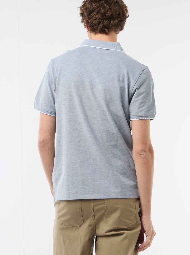 Polo avec broderie sur poitrine Bleu - Kiabi