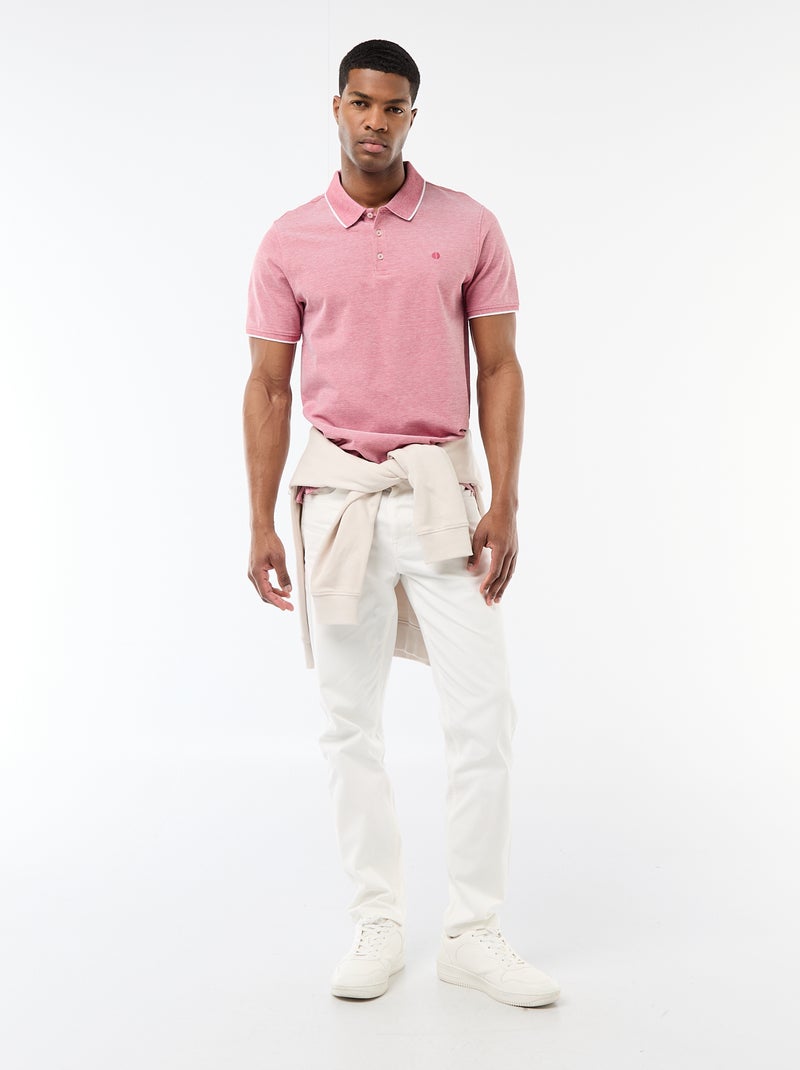 Polo avec broderie sur poitrine Rouge - Kiabi