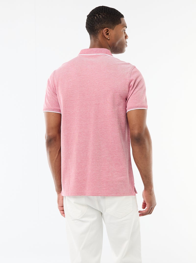 Polo avec broderie sur poitrine Rouge - Kiabi