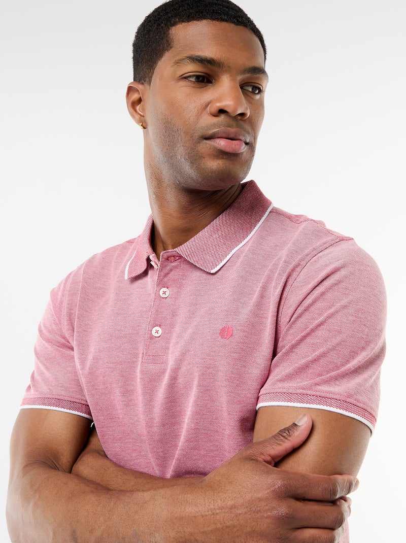 Polo avec broderie sur poitrine Rouge - Kiabi