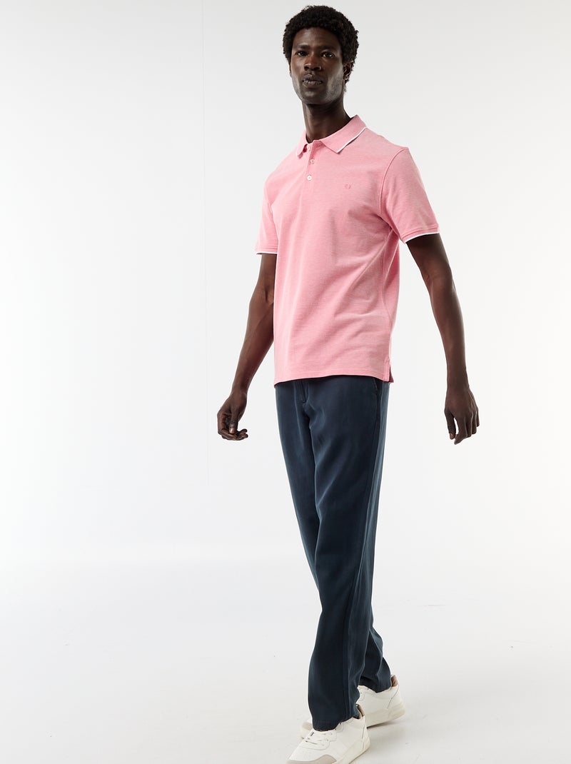 Polo avec broderie sur poitrine Rouge - Kiabi